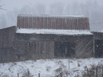 Snowy barn